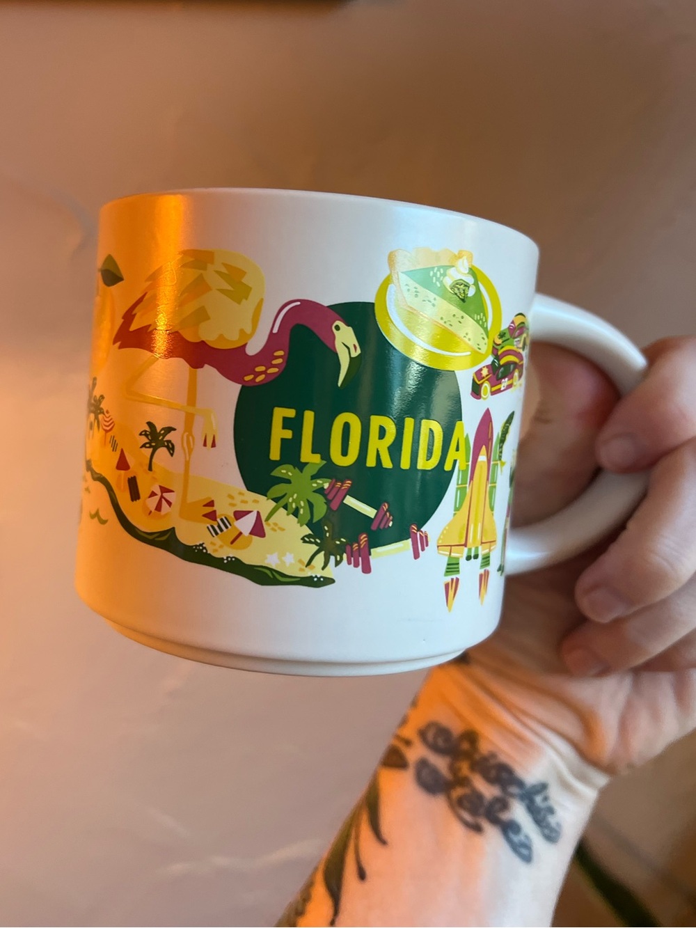 Starbucks Florida Discovery Series Mug 14 oz 2024 Flamingo Space Shuttle Coffee
